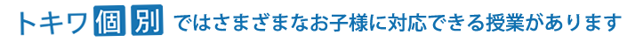 トキワ個別ではさまざまな生徒様に対応できる授業があります